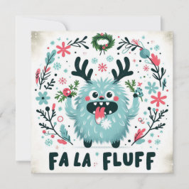 Cartão De Festividades Cantarolador de Natal Fofo "fa la fluff"