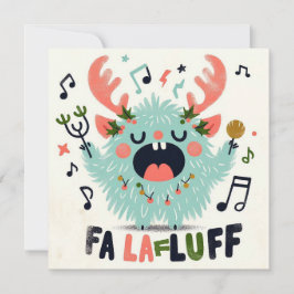 Cartão De Festividades Cantarolar de Natal Fofo "fa la fluff"