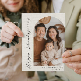 Cartão De Festividades Canvas White Custom Photo Happy Graças (Foto Perso