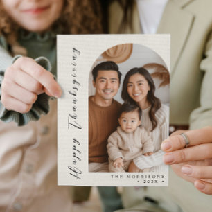 Cartão De Festividades Canvas White Custom Photo Happy Graças (Foto Perso