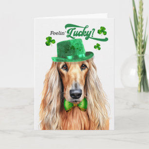 Cartão De Festividades Cão Afghan Hound Sortudo Dia de São Patrício