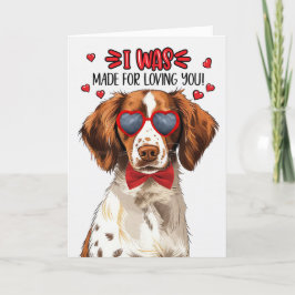 Cartão De Festividades Cão Brittany Spaniel Feito para Amar Você no Dia d