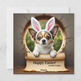 Cartão De Festividades Cão Chihuahua - com Nome da Família