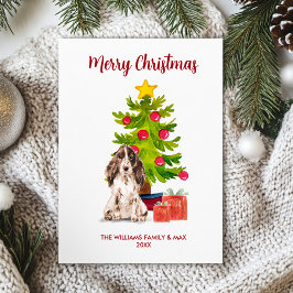 Cartão De Festividades Cão da Família English Spaniel Natal