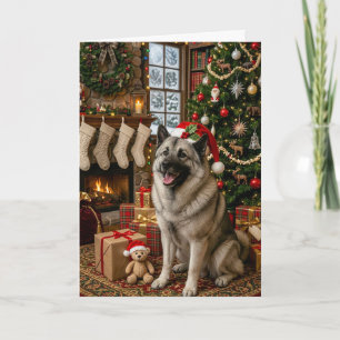 Cartão De Festividades Cão de alce norueguês de férias