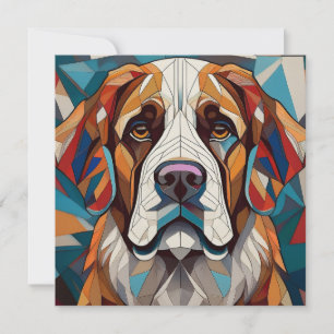 Cartão De Festividades Cão de Cubismo AI