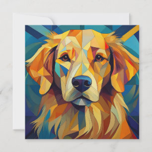 Cartão De Festividades Cão de Cubismo AI