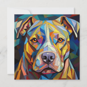 Cartão De Festividades Cão de Cubismo AI