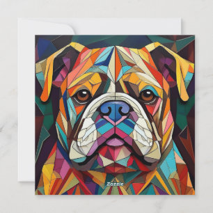 Cartão De Festividades Cão de Cubismo AI