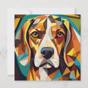 Cartão De Festividades Cão de Cubismo AI