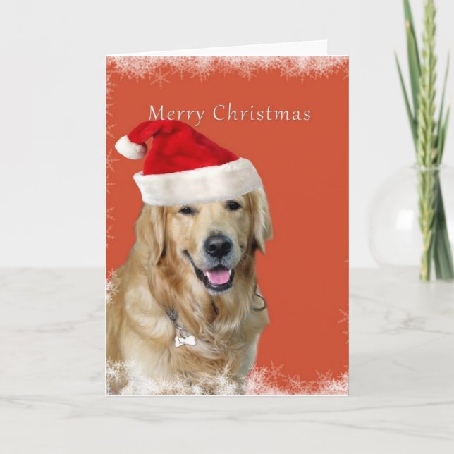 Cartão De Festividades Cão de Natal (Frente)