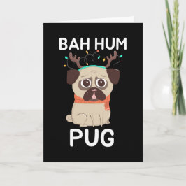 Cartão De Festividades Cão de Natal Bah Hum Pug