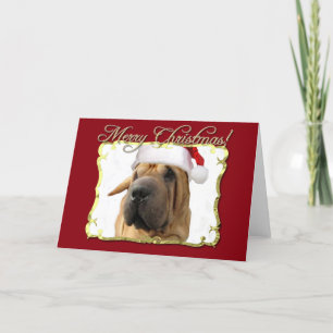 Cartão De Festividades Cão de Shar Pei do Feliz Natal