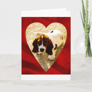 Cartão De Festividades Cão do Bassett dos namorados