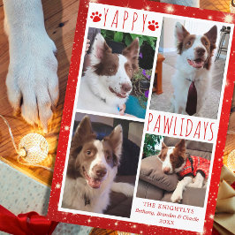 Cartão De Festividades Cão Engraçado 4 Colagem Fotográfica YAPPY PAWLIDAY