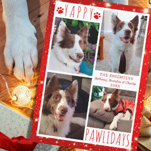 Cartão De Festividades Cão Engraçado 4 Colagem Fotográfica YAPPY PAWLIDAY