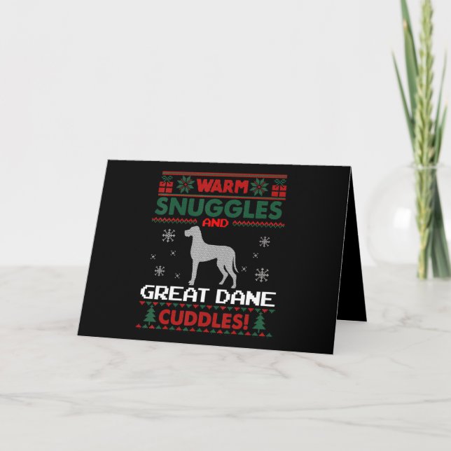 Cartão De Festividades Cão| Feliz Natal - Grande Cão Danado (Frente)