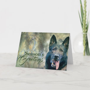 Cartão De Festividades Cão german shepherd - Pintura GSD