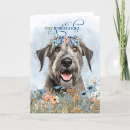 Cartão De Festividades Cão Irish Wolfhound Flores Silvestres Dia das Mães