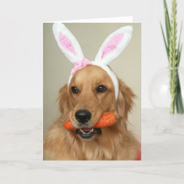 Cartão De Festividades Cão parvo do golden retriever com orelhas do