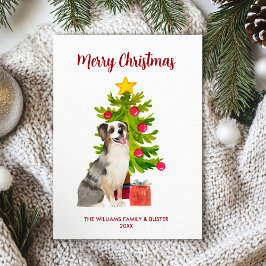 Cartão De Festividades Cão Pastor Australiano Natal
