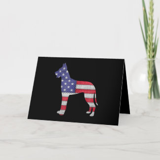 Cartão De Festividades Cão |Patriótica Grande Bandeira Americana da Dinam