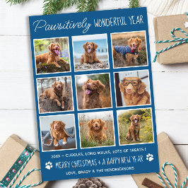 Cartão De Festividades Cão Personalizado Ano Em Revisão Colagem De Fotos