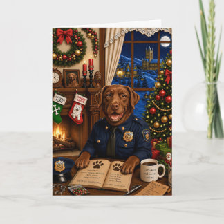 Cartão De Festividades Cão policial Labrador