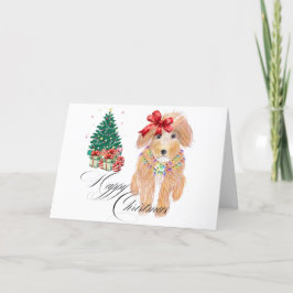 Cartão De Festividades Cão Sentado Feliz Natal