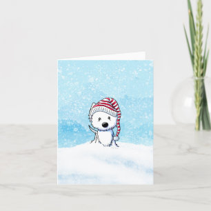 Cartão De Festividades Cão Westie Terrier Inverno