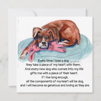 Cartão De Festividades Cãozinho de pintura aquosa e "Toda vez que perder