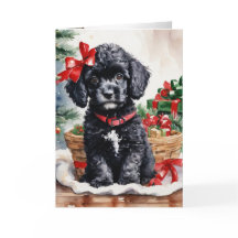 Cãozinho de Poodle de Natal