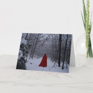 Cartão De Festividades Capa vermelha