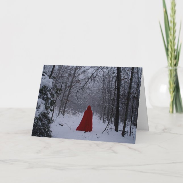 Cartão De Festividades Capa vermelha (Frente)