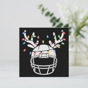 Cartão De Festividades Capacete de Futebol com Luzes de Natal Funny Xmas