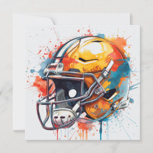 Cartão De Festividades Capacete de Futebol Motivacional Inspirador