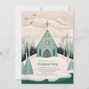 Cartão De Festividades Capela de Inverno   Festa de Natal Religiosa da Ig