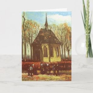 Cartão De Festividades Capela de Nuenen de Van Gogh