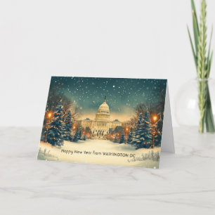 Cartão De Festividades Capitólio Personalizado dos EUA Washington DC Ano 