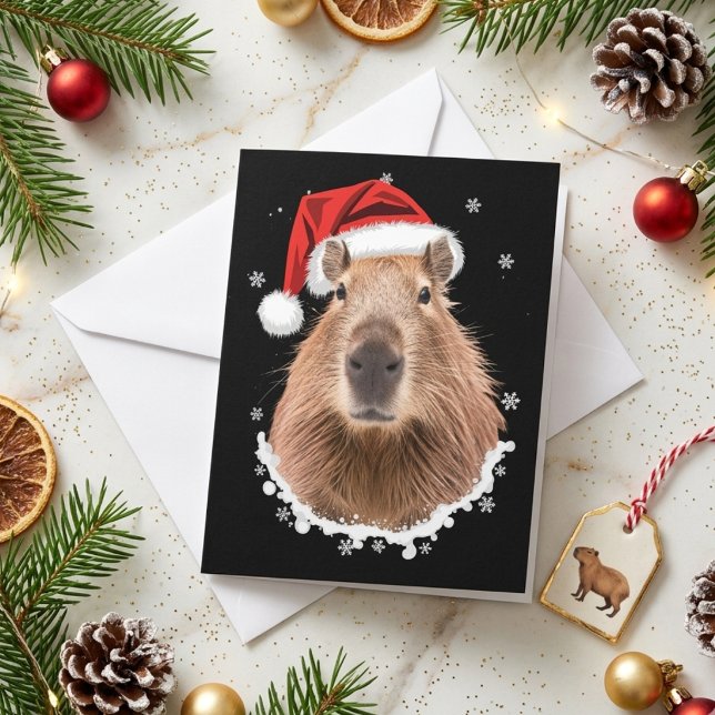 Cartão De Festividades Capivara Natal Engraçado  (Criador carregado)