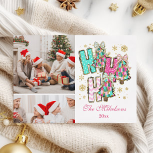 Cartão De Festividades Caprichoso 2 Fotos Ho Ho Ho Natal Família