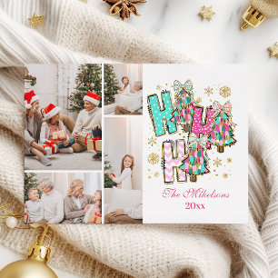 Cartão De Festividades Caprichoso 4 Fotos Ho Ho Ho Natal Família