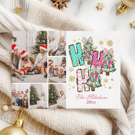 Cartão De Festividades Caprichoso 6 Fotos Ho Ho Ho Natal Família