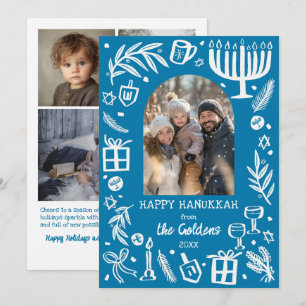 Cartão De Festividades Caprichoso Hanukkah Arco Personalizado 4 FOTOS
