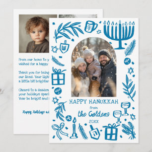 Cartão De Festividades Caprichoso Hanukkah Lindo Arco Personalizado 3 FOT