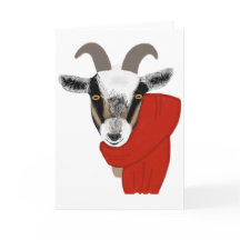 Caprino giro Vestindo um Scarf