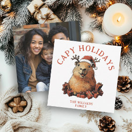 Cartão De Festividades Capy Holidays Fúria Bonita Capybara Feliz Natal