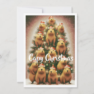 Cartão De Festividades Capybara Christmas