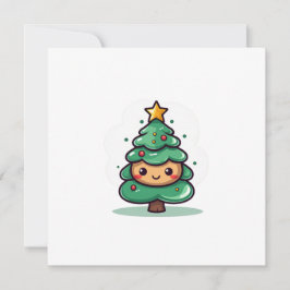 Cartão De Festividades Caractere de Árvore de Natal Bonita Adorável