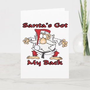 Cartão De Festividades caratê santas tem meu desenho engraçado